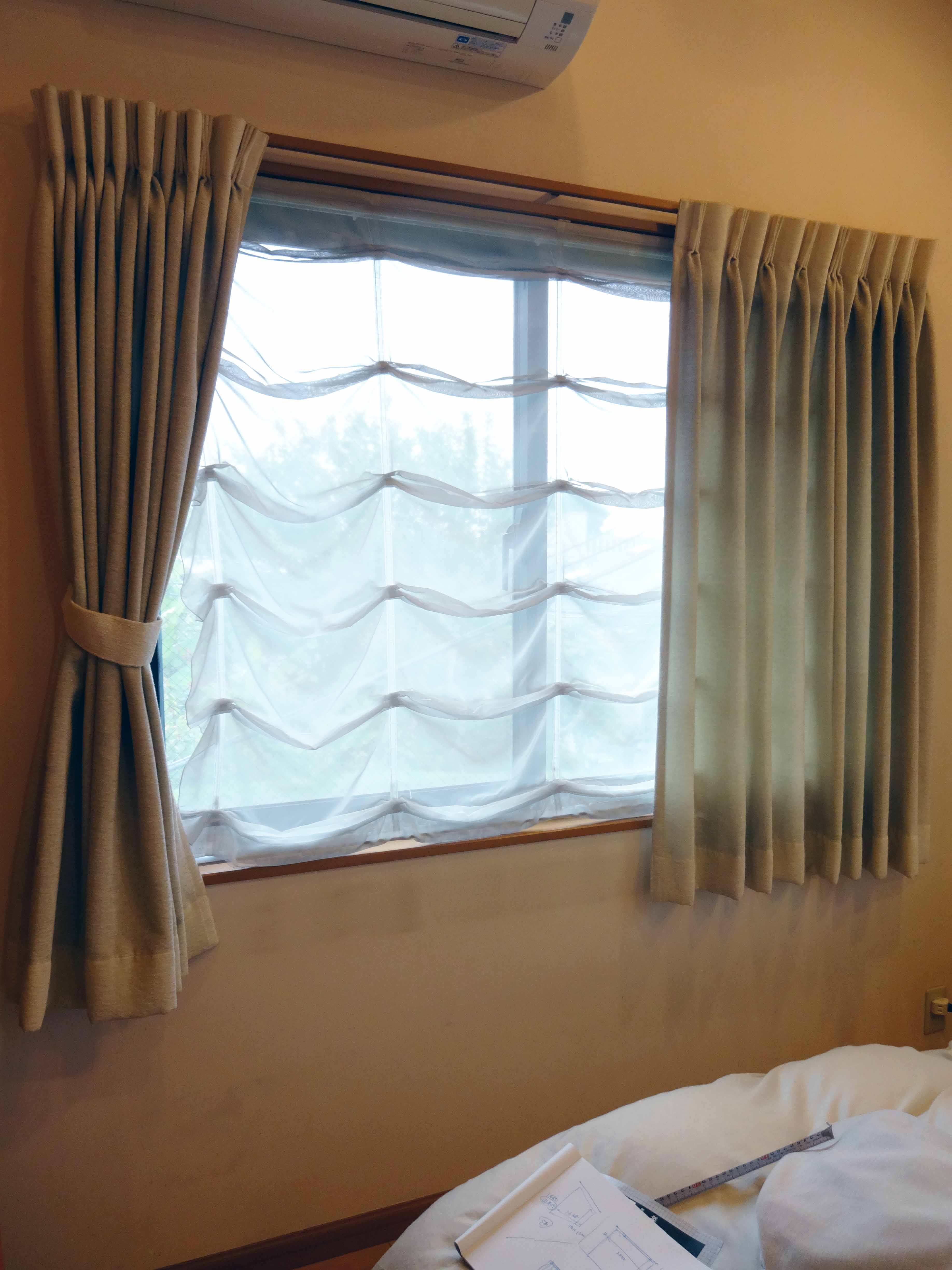 シェードの幕体を変えた施工例 自由が丘ルドファンのオーダーカーテン施工例