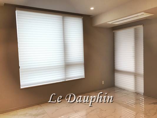 ハンターダグラス電動シルエットシェード パワービュー の施工例 東京都港区 自由が丘ルドファンのオーダーカーテン施工例